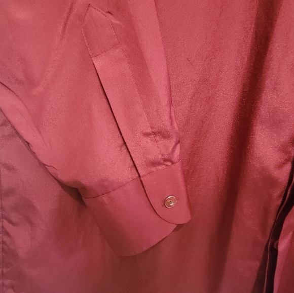 Loris Azzaro Pour Homme Cranberry Dress Shirt Long Sleeve Mens L - Picture 5 of 10